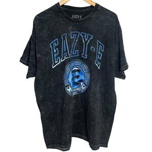 EAZY-E Straight Off the Streets of Compton Black Distressed T-Shirt Size‎ XLarge